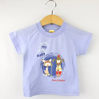 【愛的世界】MY BABY貓咪狗狗唱歌短袖T恤/1~2歲-台灣製-80藍色