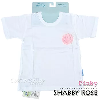 Cutie Bella短袖上衣/T恤-白T Shabby Rose-Pinky