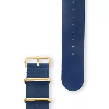 HYPERGRAND - 22MM NAUTICAL BLUE LEATHER NATO STRAP 航海藍皮革軍用錶帶 (金釦)