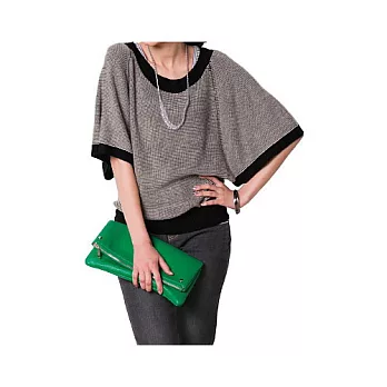 【cecile】針織內搭兩件式寬袖上衣M黑色系