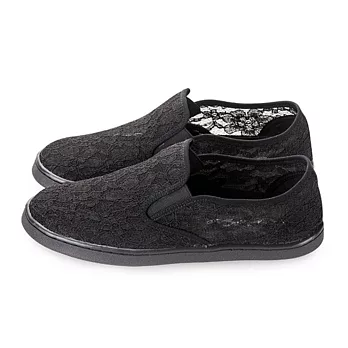 FUFA 透視感蕾絲懶人鞋 (M30) 黑色23黑色