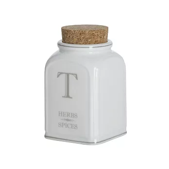 《CNSense》丹麥風情 T字母白瓷香料罐