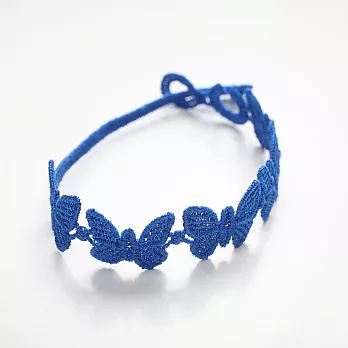 義大利精品Cruciani編織手環-蝴蝶系列藍色