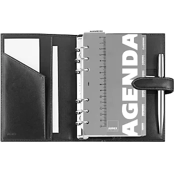 《Addex》A6 牛皮經典萬用筆記本(黑)
