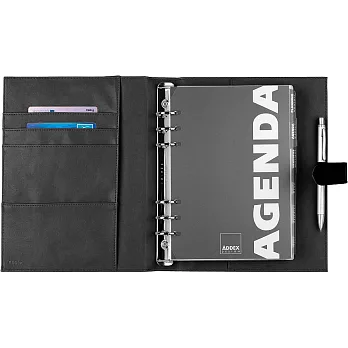 《Addex》A5 荔枝紋萬用筆記本(黑)