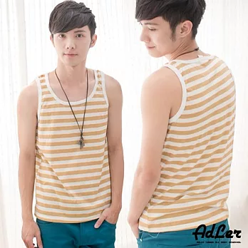 【Kiasma】繽紛橫條紋背心(黃底咖啡條)FREE黃底咖啡條