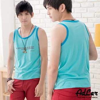 【Kiasma】夏日塗鴉背心(藍底藍邊)FREE藍底藍邊