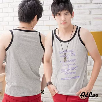 【Kiasma】型男首選印花背心(紫文字)FREE