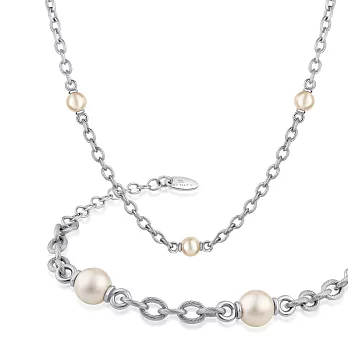 【BENITY】上城名媛 ♛ 優雅珍珠絲路 項鍊手鍊套組