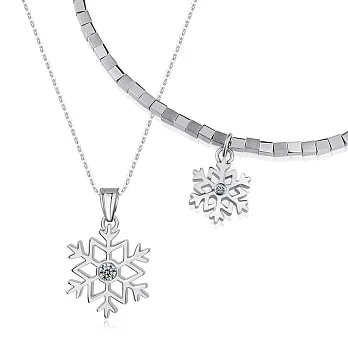 【BENITY】精緻俏皮 雪之戀 項鍊手鍊套組