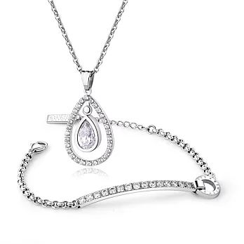 【BENITY】奢華璀璨★愛情饗宴 項鍊手鍊套組