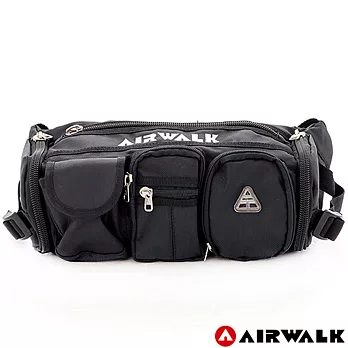 【美國 AIRWALK】萬用腰包 出遊旅行首選 三袋式功能中腰包 - 潮中灰