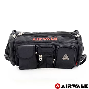【美國 AIRWALK】萬用腰包 出遊旅行首選 三袋式功能中腰包 - 火熱紅