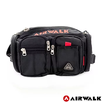 【美國 AIRWALK】萬用腰包 出遊旅行首選 二口袋功能小腰包 - 火熱紅