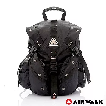 【美國 AIRWALK】美式潮流三叉扣尼龍大後背包 -輕粉紅