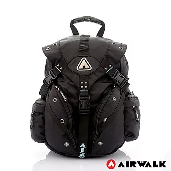 【美國 AIRWALK】美式潮流三叉扣尼龍大後背包 -淺水藍