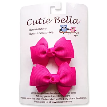 Cutie Bella小蝴蝶結髮夾二入組-Rose Pink