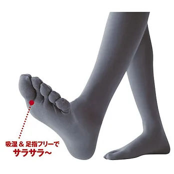 【cecile】Smart Heat加厚吸濕80丹保暖5指褲襪灰色M-L