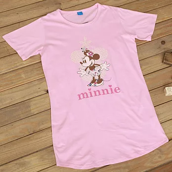 ROUAN柔安 迪士尼米妮水玉點點純棉印花連身家居服-粉