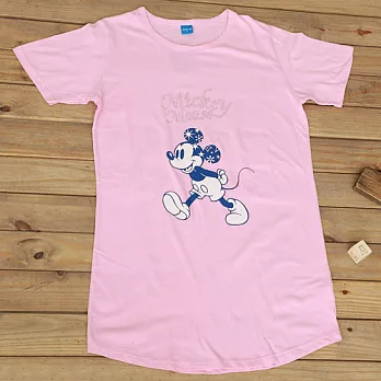 ROUAN柔安 迪士尼米奇水鑽風純棉印花連身家居服-粉