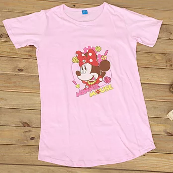 ROUAN柔安 迪士尼米妮小公主純棉印花連身家居服-粉