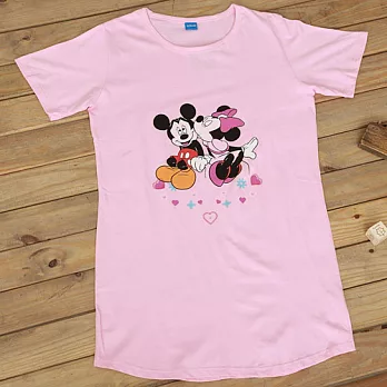 ROUAN柔安 迪士尼米奇米妮純棉印花連身家居服-粉