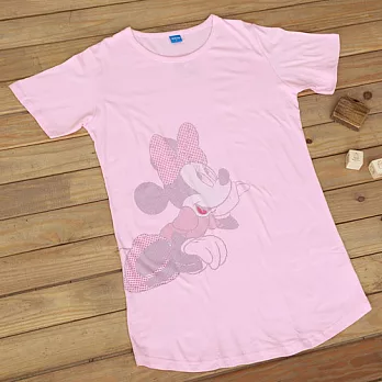 ROUAN柔安 迪士尼米妮思考篇純棉印花連身家居服-粉