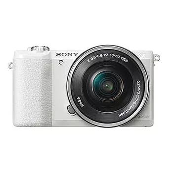 SONY A5100L 變焦鏡組(公司貨)+32G C10卡+專用鋰電池x2+專用座充(附車充)+相機包+HDMI+清潔組+小腳架+保護貼+讀卡機+保護鏡+戶外腳架-白色