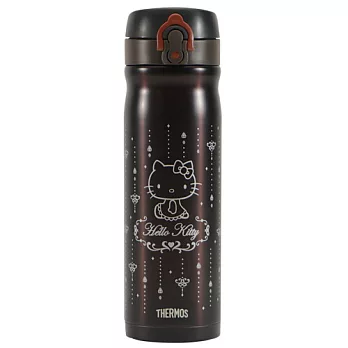 THERMOS膳魔師 Hello Kitty宮廷篇不鏽鋼真空保溫瓶500ml-金屬咖啡