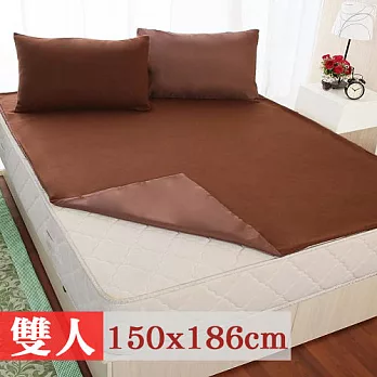 【契斯特】冬夏兩用雙面機能保潔墊枕套組-雙人經典咖