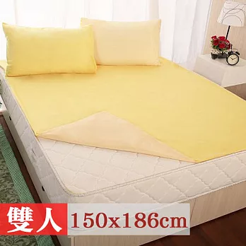 【契斯特】冬夏兩用雙面機能保潔墊枕套組-雙人陽光黃
