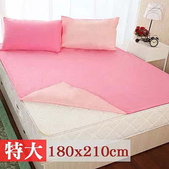 【契斯特】冬夏兩用雙面機能保潔墊枕套組-特大愛戀粉
