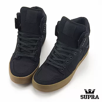 SUPRA 中筒帆布滑板運動休閒板鞋8.5黑x棕