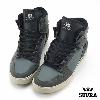 SUPRA 中筒麂皮滑板運動休閒板鞋9灰x藍灰x黑