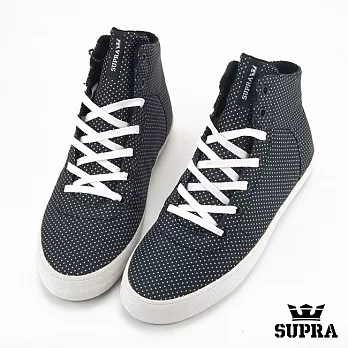 SUPRA 高筒滑板運動休閒鞋款7黑x波爾卡點點
