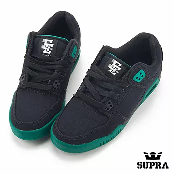 SUPRA 帆布滑板運動休閒板鞋-黑x墨綠8黑x墨綠