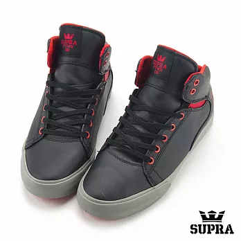 SUPRA 中筒皮質滑板運動休閒板鞋9.5黑x灰x紅