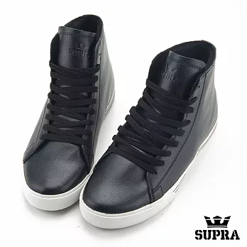 SUPRA 高筒皮質滑板運動休閒鞋款8黑x白