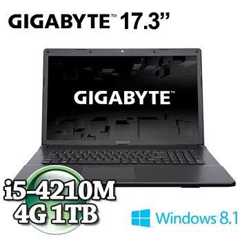 GIGABYTE 技嘉 Q2756F 17.3吋(黑)Win8.1 四代i5 筆電/i5-4210M/GT750 2G/4G/1TB