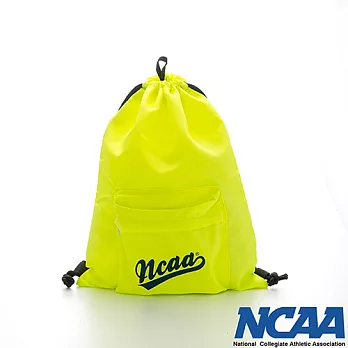 NCAA - 大字母 附口袋束口拉繩後背包 - 螢黃螢黃