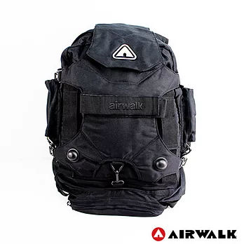 【美國 AIRWALK】哈山族 超級多功能後背大包 - 神祕黑