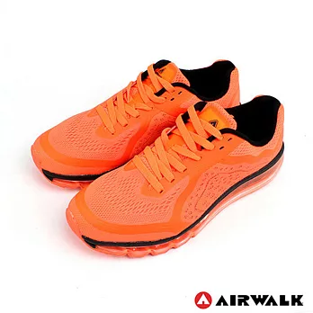 【美國 AIRWALK】潮男夯路跑 網布氣墊慢跑運動鞋 - 男8夕陽橘