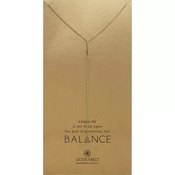 Dogeared 平衡骨 925純銀鑲14K金 Y字型長項鍊 balance bar Y necklace 28吋