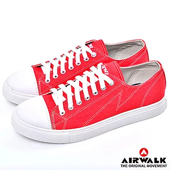 【美國 AIRWALK】復古圓頭低筒基本款帆布鞋 -(男女同款)6.5火熱紅