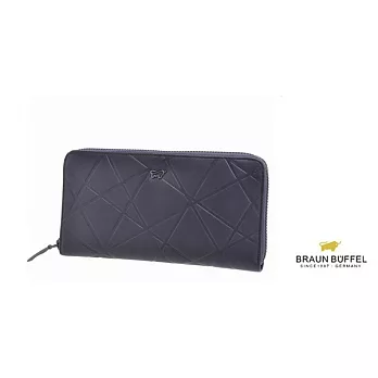 【BRAUN BUFFEL．德國小金牛】BREUR星芒系列11卡拉鍊長夾-沉穩紫