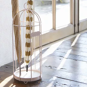 【Yamazaki】趣味鳥籠造型傘架(粉紅)