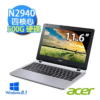 【Acer】E3-112-C31G 11.6吋小筆電 (N2940/四核心/4G/500GB/Win8.1)冷酷銀