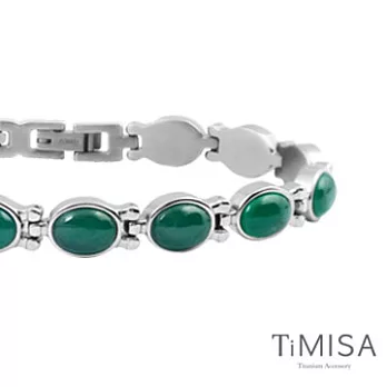 TiMISA 《絢麗瑰寶-優雅招財綠》純鈦鍺手鍊