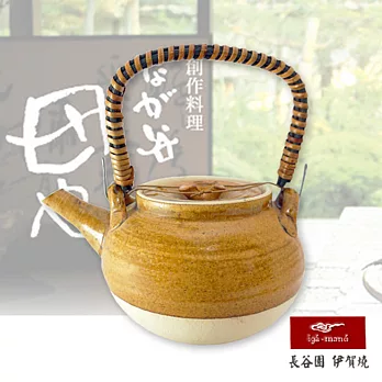 【日本長谷園伊賀燒】黃釉陶壺