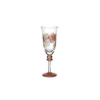 Madiggan手工彩繪玻璃玫瑰香檳杯單入-粉紅色